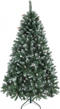 DecHome L3501GN Albero di Natale Innevato H 180 cm 910 Rami e Pigne Pieghevole Verde