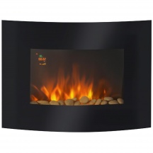 DecHome L373053 Camino Elettrico da Parete con 2 Livelli di Riscaldamento 900-1800W Nero