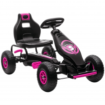 DecHome L4430PK Go Kart a Pedali Bambini 5-12 Anni Metallo e PP 121x58x61 cm RosaNero