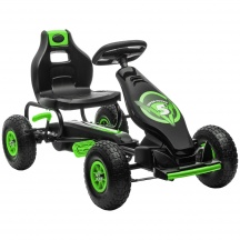 DecHome L4440GN Go Kart a Pedali Bambini 5-12 Anni Metallo e PP 121x58x61 cm VerdeNero