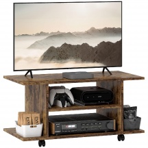 DecHome L4940RB Mobile Porta TV Moderno con Ruote Girevoli e Freni 80x40x40 cm Marrone