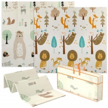 DecHome L6631MX Tappeto per Bambini 0-6 Anni a Tema Bosco 196x176x1.5 cm Multicolore