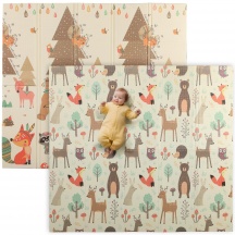 DecHome L6643MX Tappeto per Bambini 0-6 Anni a Tema Foresta 196x176x1.5 cm Multicolore