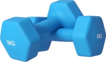 DecHome LBA778F Set 2 Manubri Esagonali da 2x6kg Antiscivolo 22x10x10 cm Azzurro