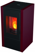 DecHome Little-BEB6B Stufa a Pellet 6,2 Kw Ventilata Serbatoio 11 Kg Bordeaux Little-KEB6N