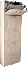 DecHome MK801476 Scarpiera con 5 Ante a Ribalta in Truciolato 59x25x172h Pino Chiaro