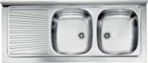 DecHome MONDIAL120DXKIT Lavelli 2 Vasche Gocciolatoio 120 cm Acciaio Inox