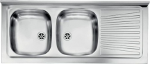 DecHome MONDIAL120SXKIT Lavelli 2 Vasche Gocciolatoio 120 cm Inox