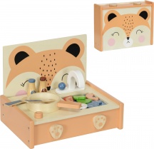 DecHome MXA536F Cucina Giocattolo per Bambini 3-5 Anni con Fornello in Legno
