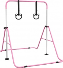 DecHome PKA721F Sbarra Ginnastica Artistica per Bambini Regolabile 2 Anelli Rosa