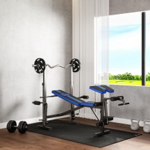 DecHome R334BU Panca Palestra e Panca Pesi Multifunzione Regolabile 175x139x127 cm Nero