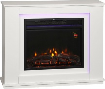 DecHome R354WT Camino Elettrico con Fiamma a 12 Colori e Timer 98x25x80cm Bianco