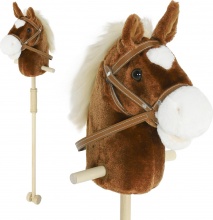 DecHome R374BN Cavallo con Bastone e Suoni Realistici Bambini 24+ Mesi Marrone