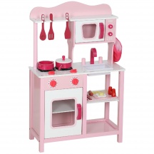 DecHome R389PK Cucina Giocattolo Bambini 3+ Anni Microonde e Piano Cottura Rosa