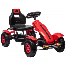 DecHome R416RD Go Kart a Pedali Bambini 5-12 Anni Sedile Regolabile 121x58x61 cm Rosso