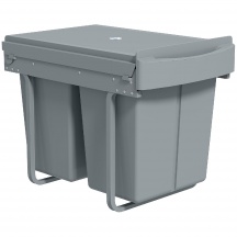 DecHome R448GY Pattumiera Sottolavello Differenziata 2 Secchi da 20L 52x33x41 cm Grigio