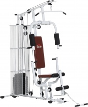 DecHome R51434 Stazione Fitness 4 Imbottiture in Acciaio e PU 150x110x210 cm Bianco