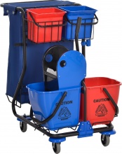 DecHome RDA501F Carrello Pulizie con Sacco, 4 Secchi e Strizzatore 93x80x97 cm