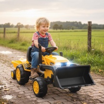 DecHome RDZ433 Escavatore Elettrico per Bambini 3-8 Anni Rimorchio e Telecomando Giallo