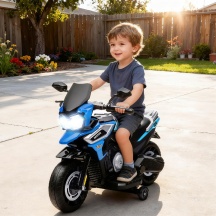 DecHome RDZ433 Moto Elettrica Bambini con Rotelle e Specchietti 85.5x44.5x56 cm Blu