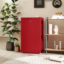 DecHome RDZ450 Mini Frigo Frigobar 91 Litri Classe E Reversibile con Congelatore Rosso