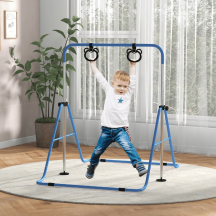 DecHome S5200BU Sbarra Ginnastica Artistica Bambini con 2 Anelli 148x105x88-128 cm Blu