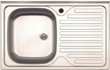 DecHome SA216DXKIT Lavello Cucina 1 Vasca ad Appoggio Gocciolatoio Dx 80cm Inox