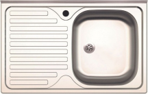 DecHome SA216SXKIT Lavelli 1 Vasca con Gocciolatoio 80x50 cm Acciaio inox