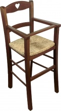 DecHome SEDSIC380155 Seggiolone Bimbo Legno protezione Sedile, seduta in Paglia Noce