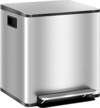 DecHome SRA463F Bidone Immondizia a 2 Sezioni 15L a Pedale 41.8x36.7x44 cm