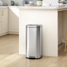 DecHome SRZ466 Pattumiera a Pedale 30L con Secchio Rimovibile 29x36x59.5 cm Argento