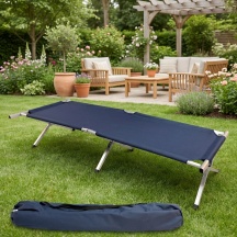 VivaGarden Safari Brandina Pieghevole per Campeggio Alluminio 190x64x42 cm Blu