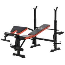 DecHome V01J19F66 Panca Multifunzione Regolabile con Supporto Bilanciere Nero