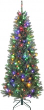DecHome W643GN Albero di Natale 180 cm Illuminato 250 Luci Bianche e Colorate 899 Rami