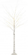 DecHome W654WT Albero di Natale Luci Led e 12 Rami in Pp e Metallo 22x22x180 cm Bianco