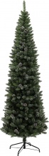 DecHome W662GN Albero di Natale Innevato Alto 225 cm 980 Rami Pigne e Base in Acciaio