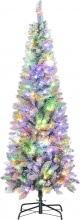 DecHome W663GN Albero di Natale Innevato 180 Luci LED e 479 Rami �65x180cm VerdeBianco