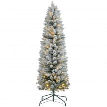 DecHome W664GN Albero di Natale Innevato 263 Rami e Luci LED Bianche �45x150 cm Verde