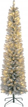 DecHome W665GN Albero di Natale Innevato 405 Rami e Luci Led Bianche �57x210 cm Verde