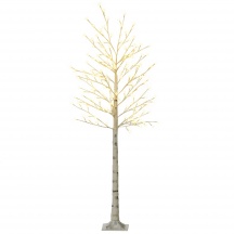 DecHome W666WT Albero di Natale Luminoso di Betulla con 180 Luci Led Alto 180 cm Bianco