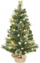 DecHome W668GN Albero di Natale Piccolo Alto 60cm 35 Luci Led e 68 Rami Folti Verde