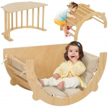 DecHome W686ND Arco Montessoriano 3 in 1 per Bambini 18-48 Mesi Tavolino e Dondolo