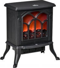 DecHome W699BK Camino Elettrico da Terra Potenza 7501500 W Effetto Fiamma Nero