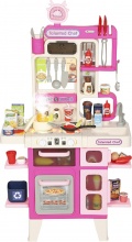 DecHome W723PK Cucina Giocattolo per Bambini 3-6 Anni 104 Accessori 52.5x22x100 cm Rosa