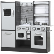 DecHome W726DR Cucina Giocattolo Bambini 3-8 Anni Frigo e Manopole con Suoni Marrone