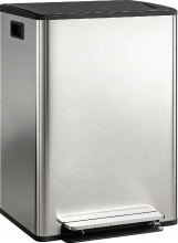 DecHome W785SR Pattumiera a Pedale 2 Scomparti da 30L Secchi Rimovibili Argento