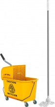 DecHome W814YL Secchio Lavapavimenti Professionale 20L con Mocio 45x26.5x70 cm Giallo