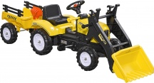 DecHome YLA563F Escavatore a Pedali per Bambini 3+Anni con Ruspa Frontale Giallo