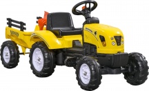 DecHome YLA871F Trattore a Pedali per Bambini 3+Anni Rimorchio Rastrello Giallo