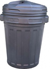 DecHome bidonex Bidone Immondizia + Coperchio a Vite Nero lt 70 cm 45 H.cm 62